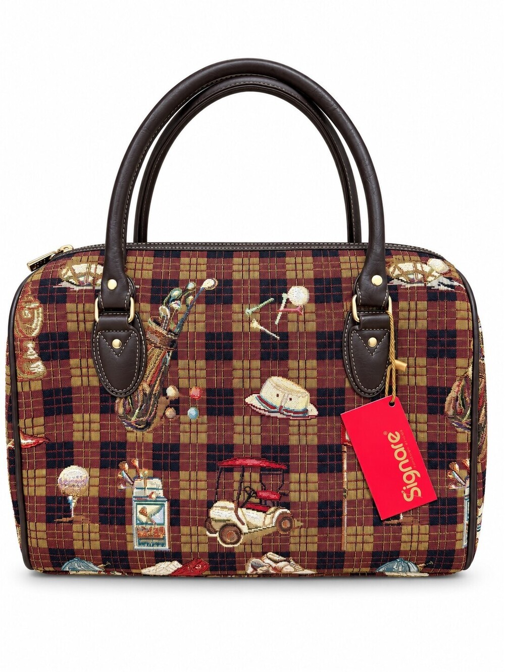 Signare Golf Tapestry Large Bowling Bag Satchel Work Travel NWT